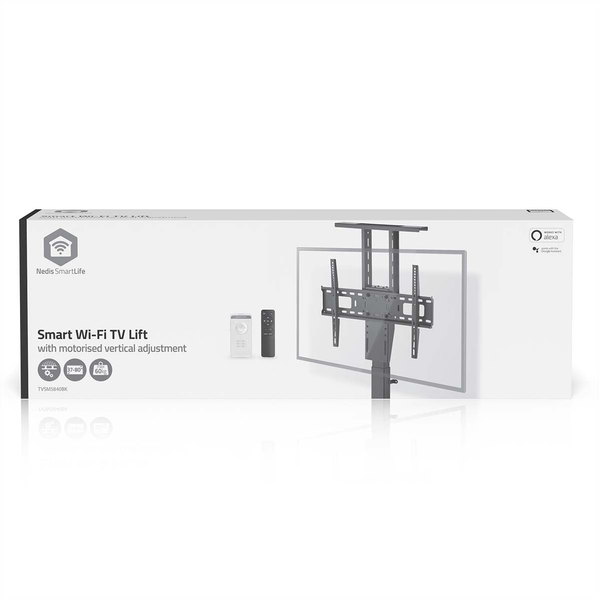 Nedis Wandlift (bodenstehend) – 37–80" – VESA 200×200–600×400 – bis 60 kg, Motorisiert – TVSM5840BK