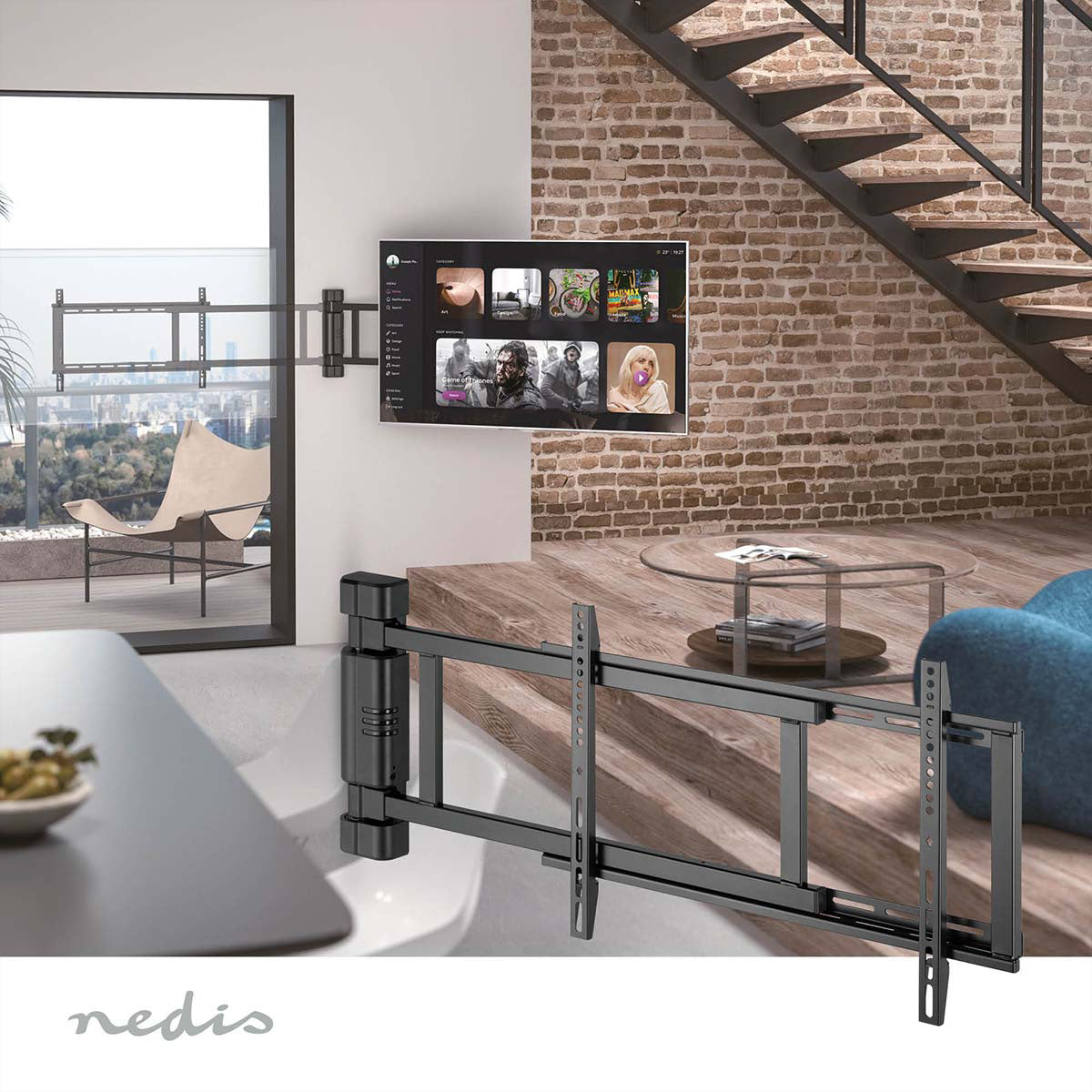 Nedis Wandhalterung – Vollbeweglich – 32–75" – bis 50 kg, Motorisiert, für Fernseher – TVWM5860BK