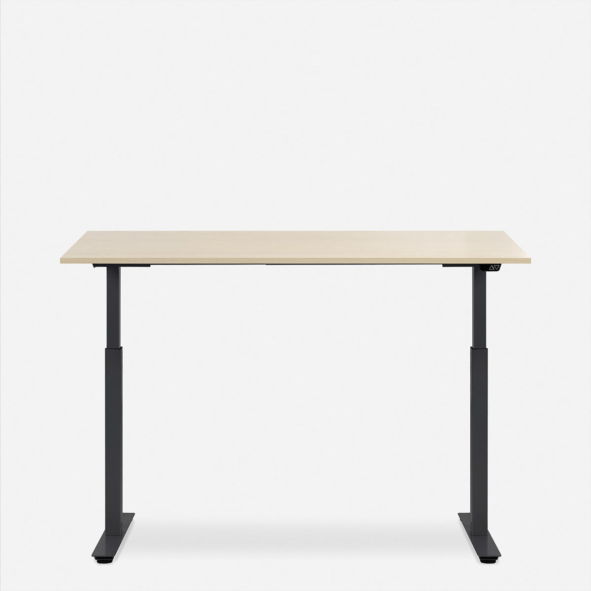 WRK21 Smart – Höhenverstellbarer Tisch, 80 × 140 cm, elektrisch, Schwarz/Mandal Ahorn