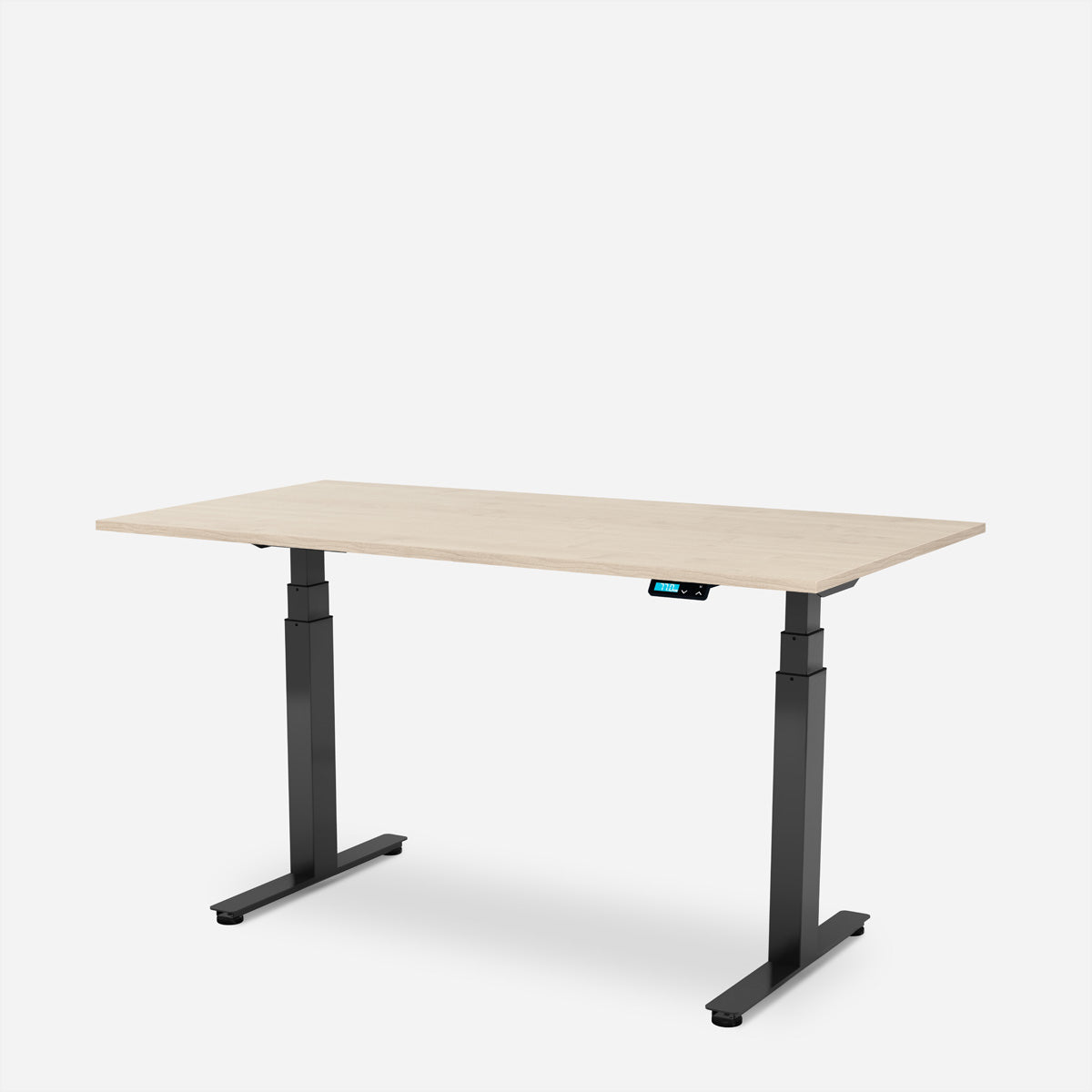 WRK21 Work – Höhenverstellbarer Tisch, 160 × 80 cm, schwarz/mandal ahorn
