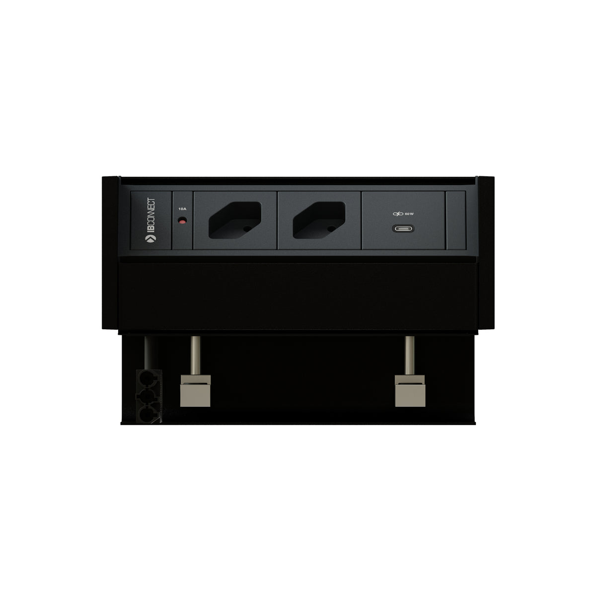 Max hauri connect Max Hauri PRISMA Einbausteckdosenleiste, 2×T13, 1×USB-C PD 60 W, Einbau, Eingang T12, 3 m – Schwarz/Anthrazit