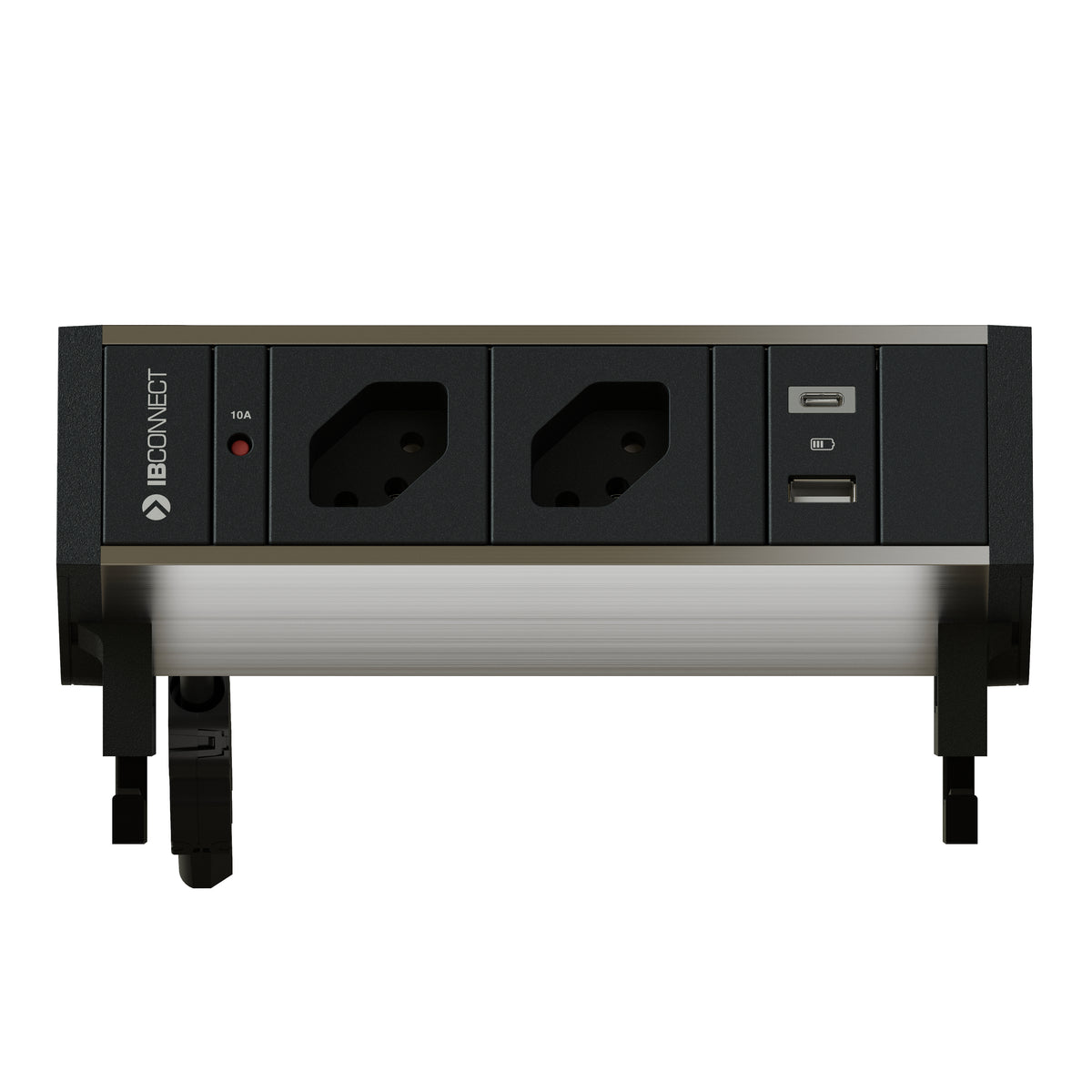 Max hauri connect SUPRA Steckdoseneinheit – T13×2, USB-C×1, USB-A×1 – USB total 20 W (C 15 W, A 10 W) – Zuleitung T12, 0,3 m