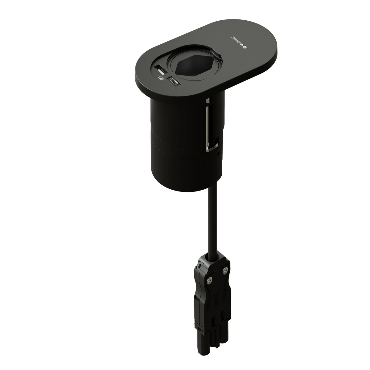 Max hauri connect ORBIT Steckdoseneinheit Einbau T13×1, USB-A×1, USB-C×1 – USB 10 W – 3,3 m Zuleitung