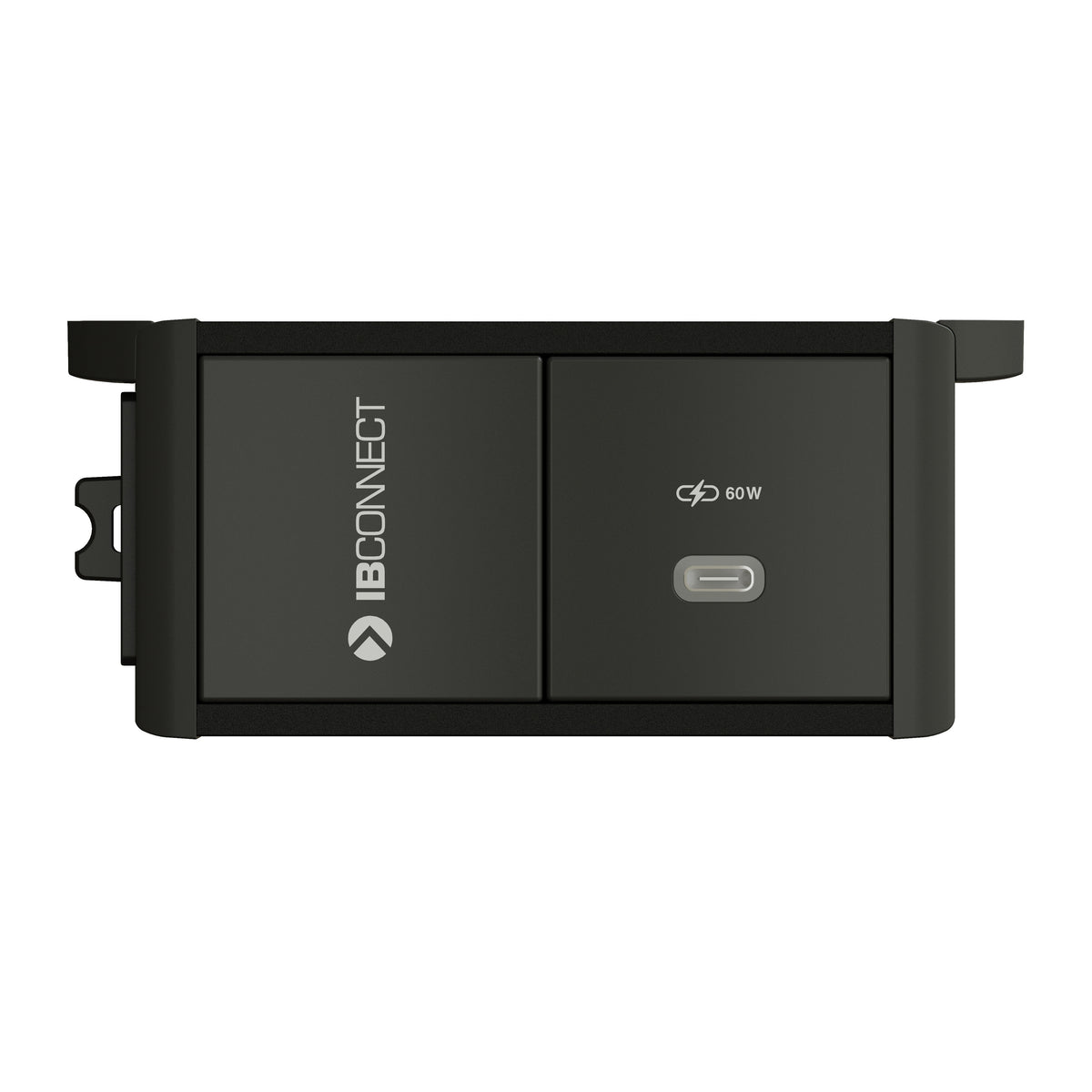 Max Hauri Connect Steckdoseneinheit 60 W – USB-C×1, PD 3.0 – Plattenstärke 1–40 mm – Schwarz