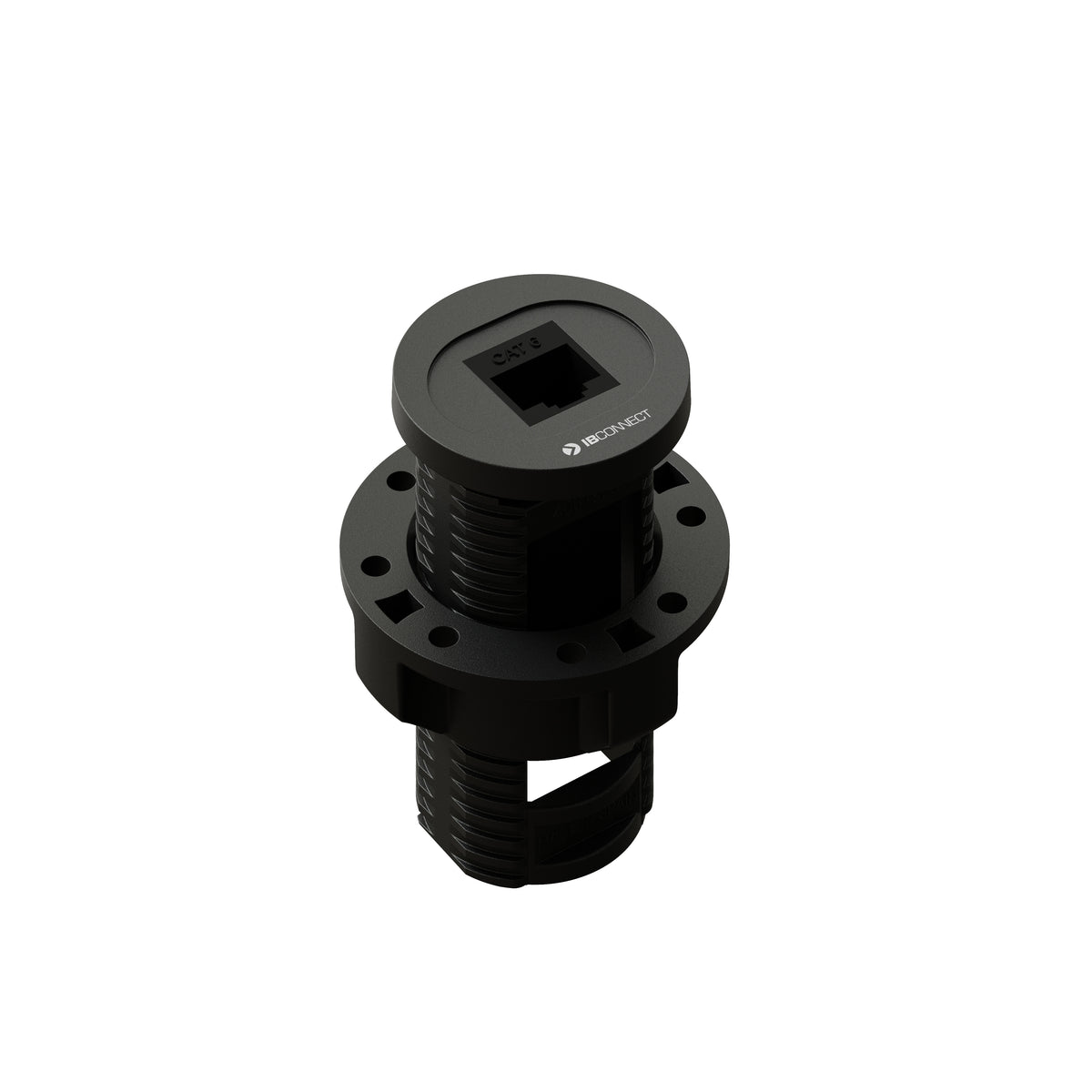 Max Hauri AG Keystone-Modul RJ45 Cat6 UTP, Einbau Ø 32 mm, für Plattenstärke 1–40 mm, Polycarbonat – Schwarz
