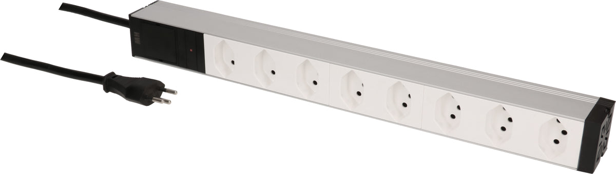 Max Hauri AG Max Hauri Rack-PDU – 1U, 8× T13, T12, 230 V/10 A, Überstromschutz, 3 m