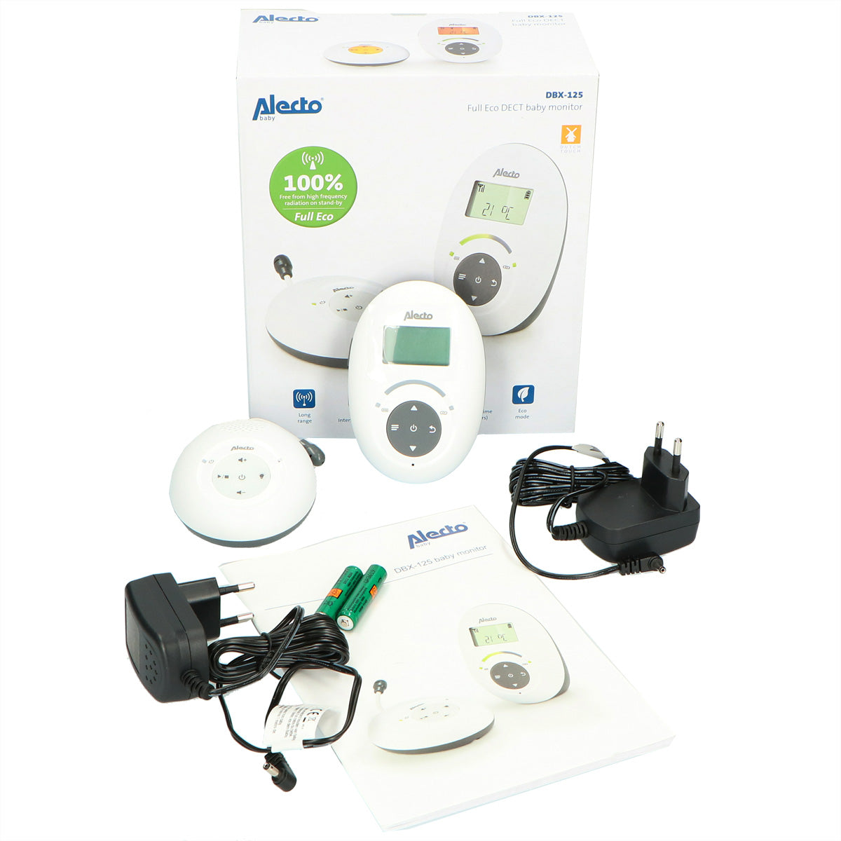 Alecto DBX-125 Babyphone – 2-Wege-Audio, Temperaturanzeige, Reichweite 50/300 m