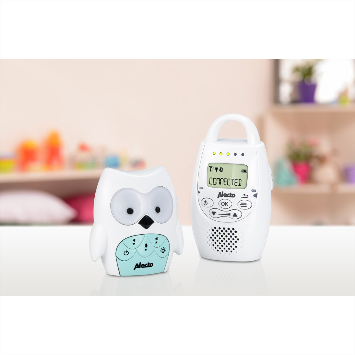 Alecto DBX-84 Digitales Babyphone – DECT, Nachtlicht, 600 mAh Akku, 300 m Reichweite