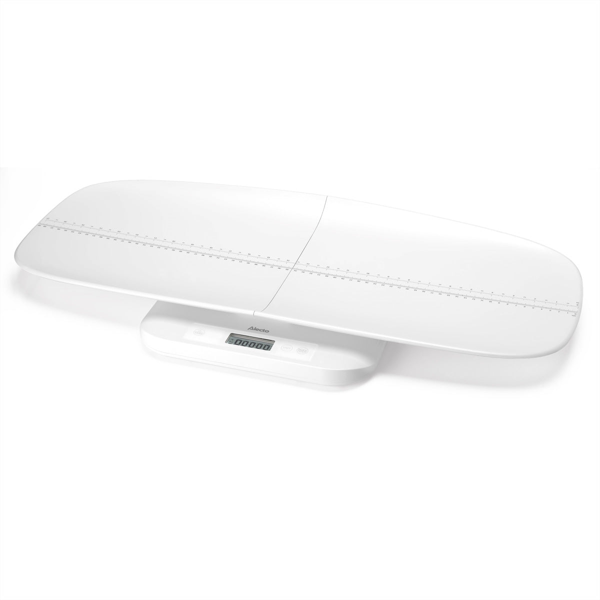 Alecto Paketwaage BC70 – Tragkraft 150 kg, Teilung 5 g, Wiegefläche 70 × 30 cm, Batterie, Kunststoff, Weiss