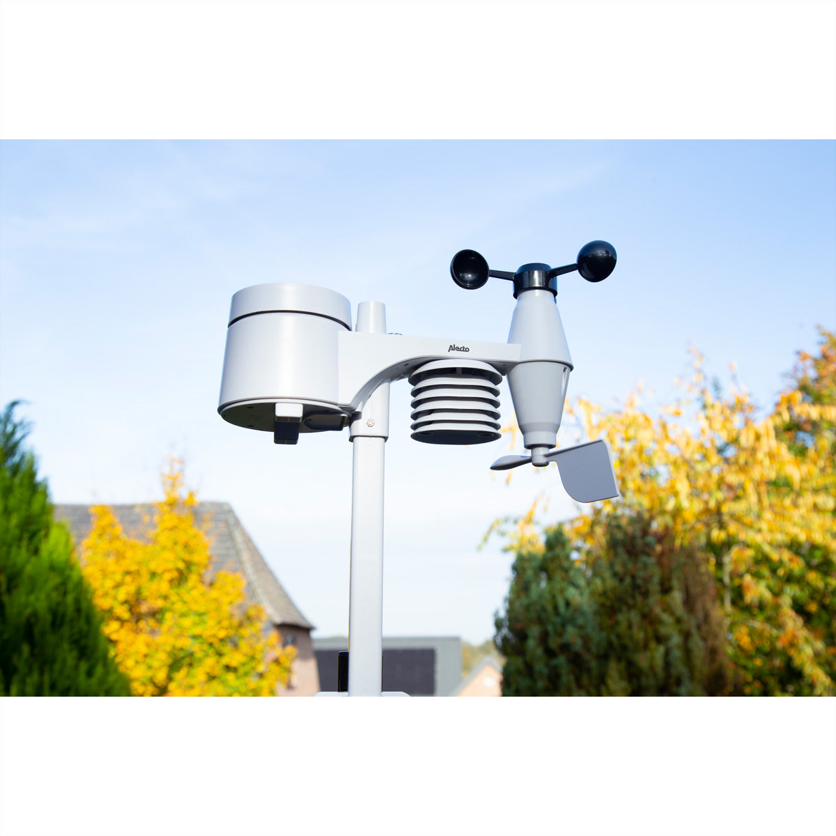 Alecto WS-4800 – Wetterstation, Funk 868 MHz, innen/außen, Hygrometer & Barometer, inkl. Aussensensor – weiss