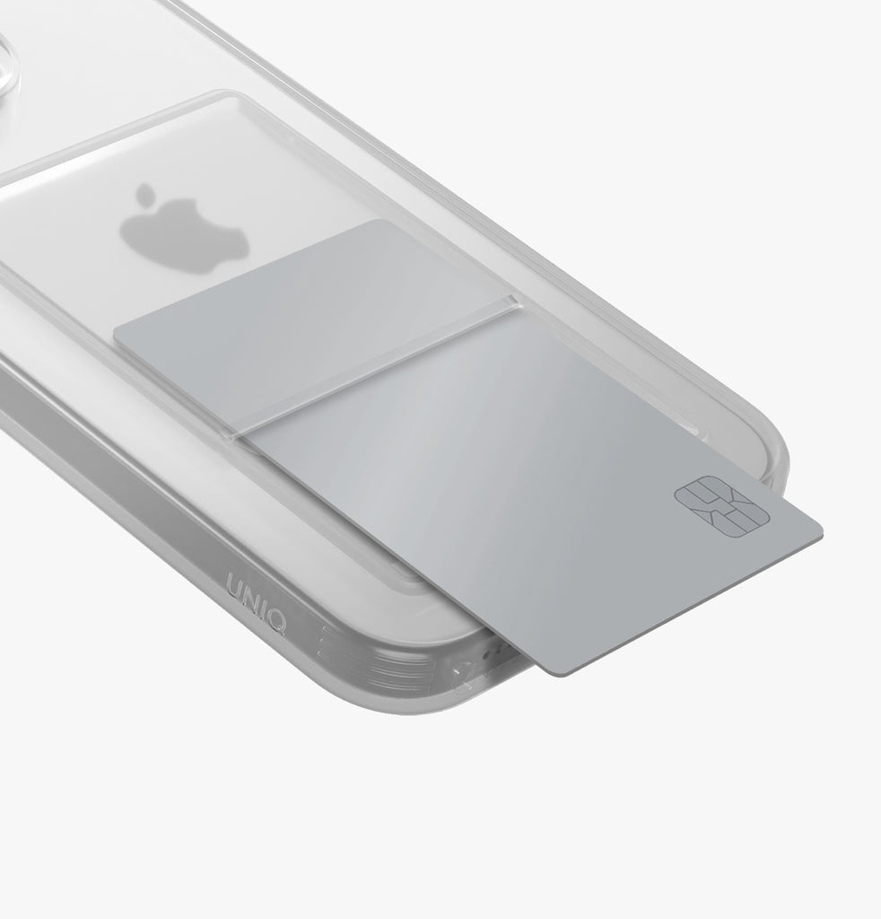 Uniq Backcover – für Apple iPhone 15 Pro – transparent – TPU, mit Kartenfach