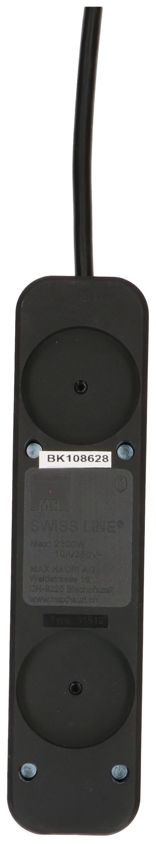Max hauri split Swiss Line – Steckdosenleiste, 5× T13, mit Überstromschutz, 3 m, Stecker T12