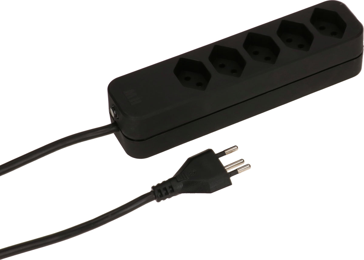 Max hauri split Max Hauri Swiss Line Steckdosenleiste – 5× T13, 5,0 m, mit Überstromschutz, Magnet, schwarz