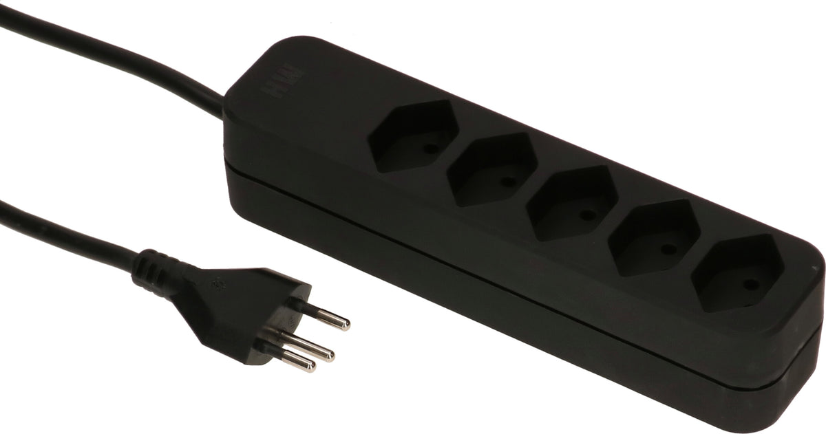 Max hauri split Swiss Line – Steckdosenleiste, 5× T13, mit Überstromschutz, 3 m, Stecker T12