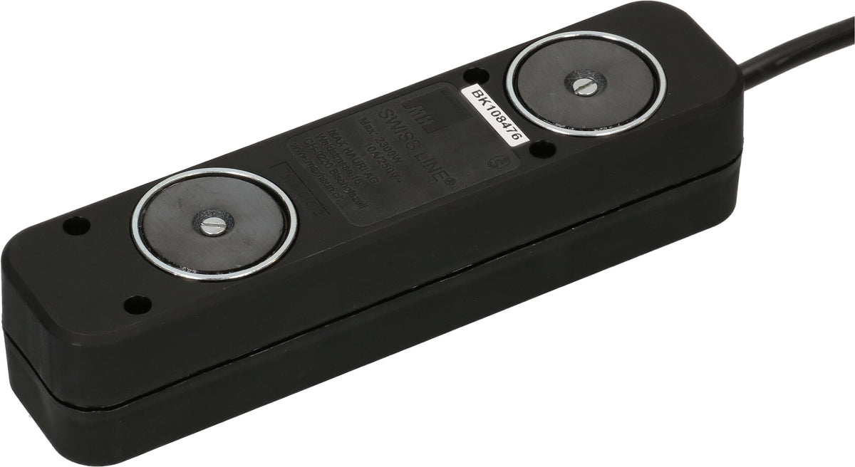 Max hauri split Max Hauri Swiss Line Steckdosenleiste – 5× T13, 3 m, Magnet, schwarz