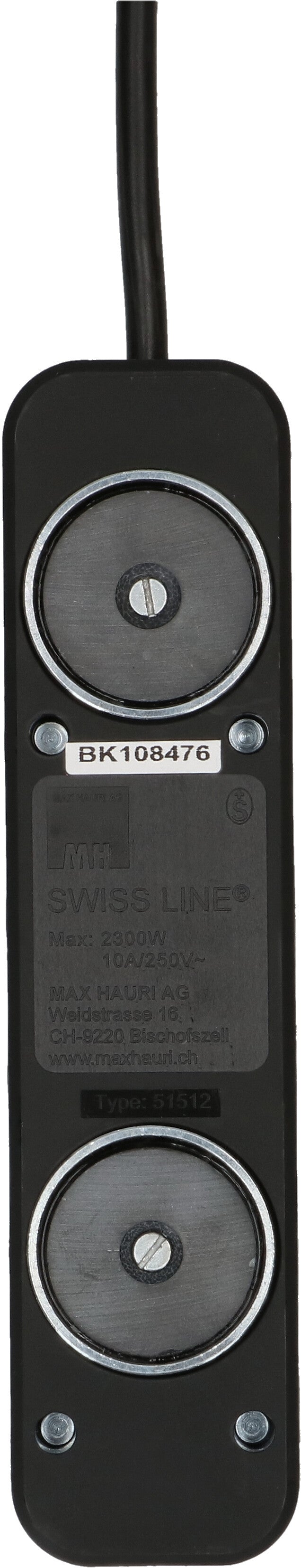 Max hauri split Max Hauri Swiss Line Steckdosenleiste – 5× T13, 3 m, Magnet, schwarz