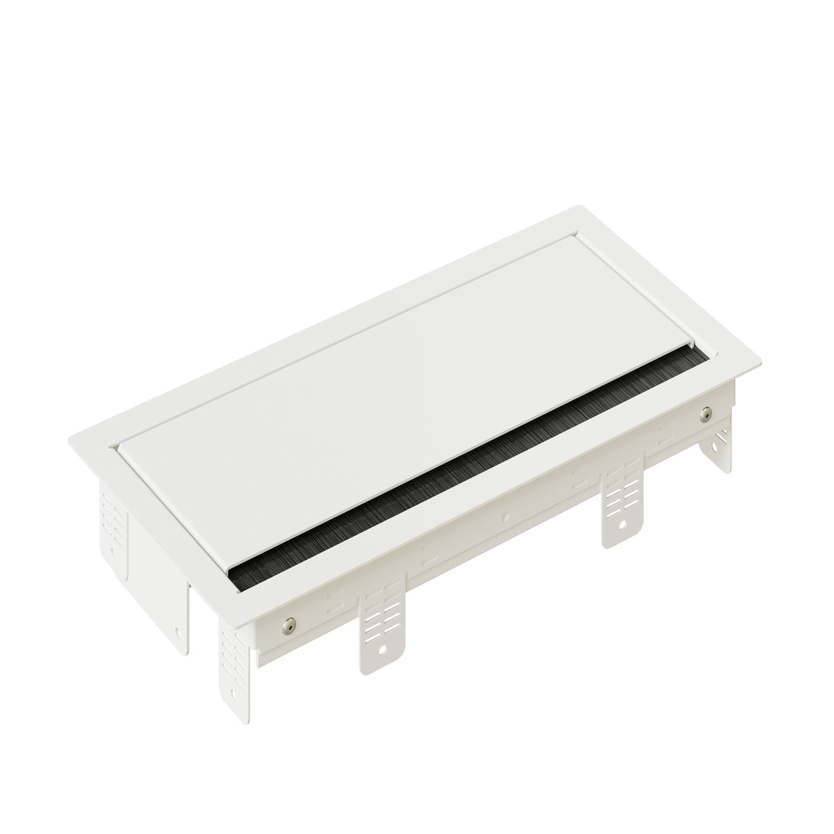 Max hauri connect CAP Einbaurahmen, für Plattenstärke 20–40 mm, Stahl, 4-fach, Deckelöffnung bis 90° – weiss