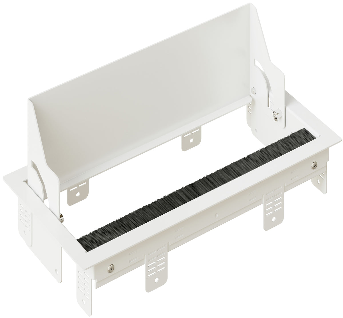 Max hauri connect CAP Einbaurahmen, für Plattenstärke 20–40 mm, Stahl, 4-fach, Deckelöffnung bis 90° – weiss