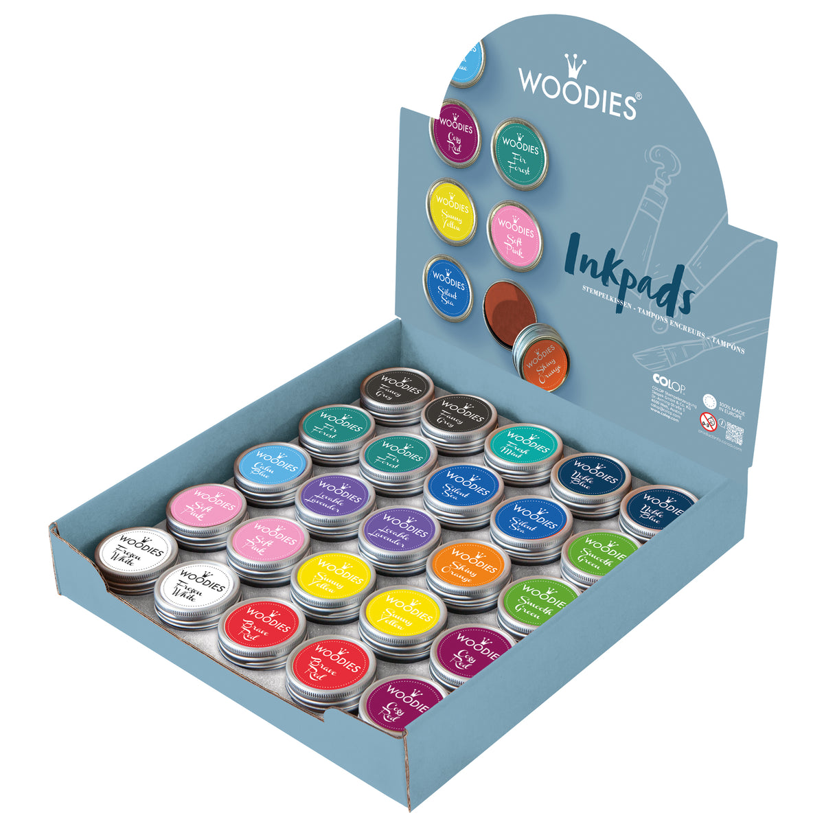 Colop Thekendisplay 25 Stempelkissen – Woodies Display
