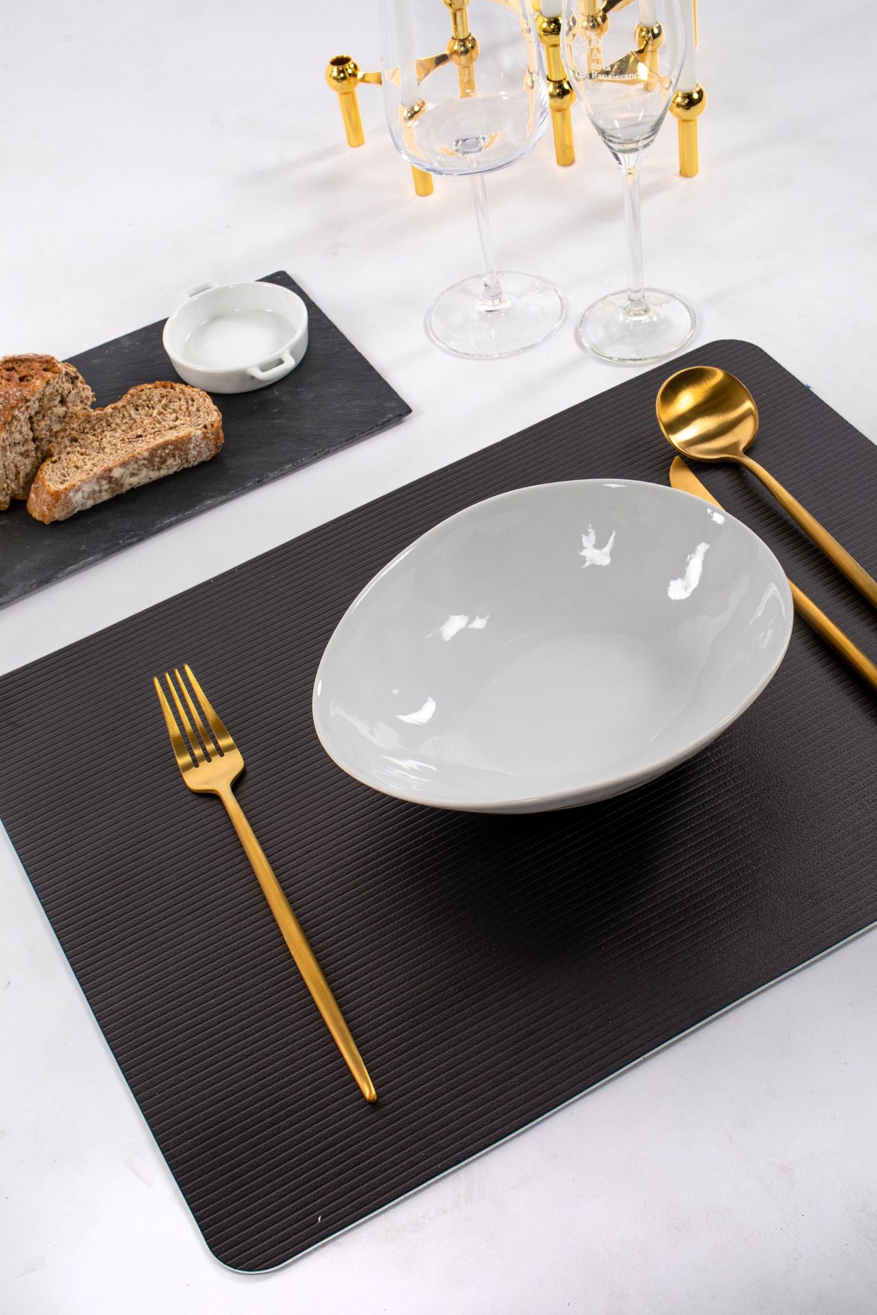 Tiseco Tischset RIBBO – PVC, schwarz, 45 × 33 cm