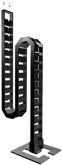 Q-lab qube Kabelschlange, 1,24 m, 4er-Set, Tischbefestigung, Bodenplatte, Gecko Magnet-Profil – Schwarz