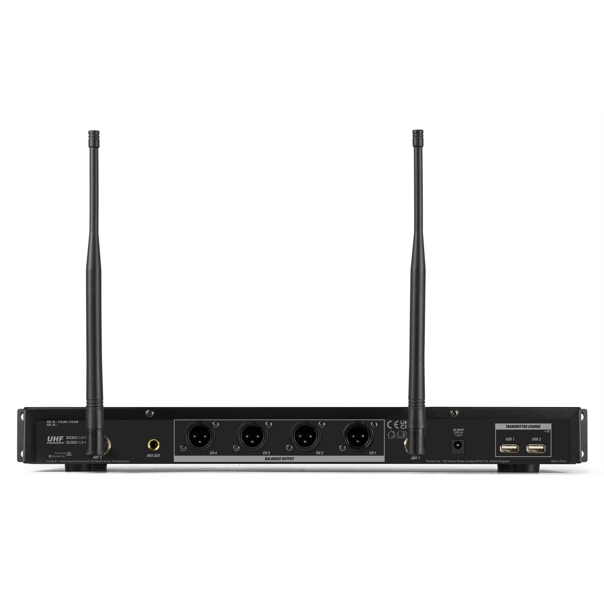 Power Dynamics PD524B Streaming-/Mikrofon-Kit 4er-Set – 6,3 mm Klinke, Kabellos (500–530 MHz), Niere