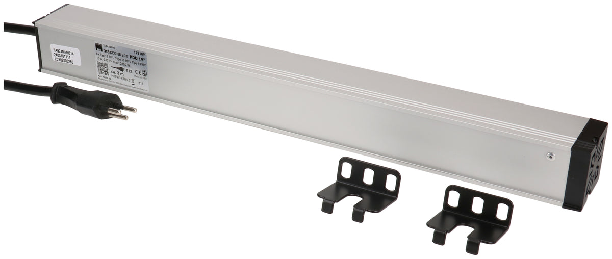 Max hauri split Max Hauri Rack-PDU – 1U, T12–8× T13, 230 V/10 A, 3 m, mit Überstromschutz, schwarz