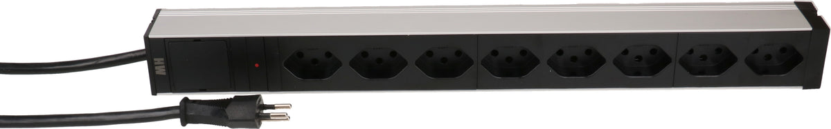 Max hauri split Max Hauri Rack-PDU – 1U, T12–8× T13, 230 V/10 A, 3 m, mit Überstromschutz, schwarz