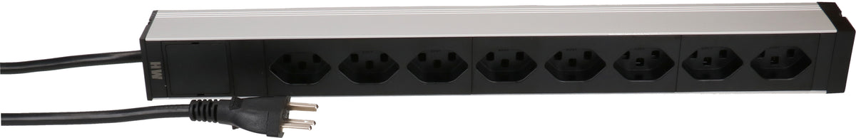 Max hauri split Max Hauri Rack-PDU, einphasig 16 A 230 V 3,68 kW, 8×T23, Eingang T23, 3 m, 19" 1U – schwarz