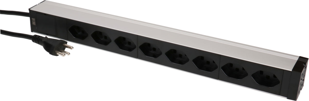 Max hauri split Max Hauri Rack-PDU, einphasig 16 A 230 V 3,68 kW, 8×T23, Eingang T23, 3 m, 19" 1U – schwarz