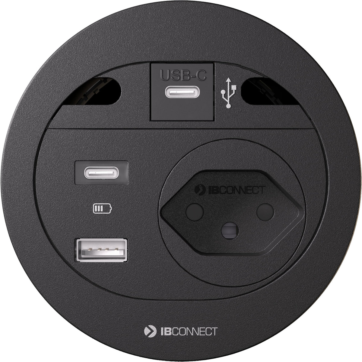 Max Hauri connect Steckdoseneinheit – 1×T13, USB‑A 10 W/USB‑C 15 W, 3,2 m Zuleitung, Einbau