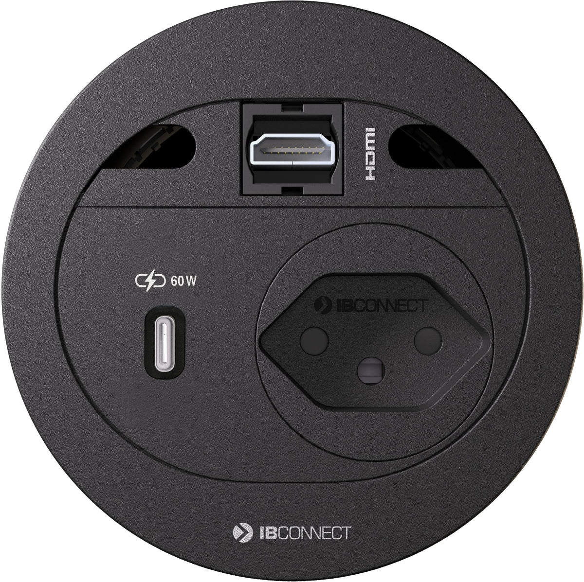 Max hauri connect DIVUS Steckdoseneinheit – 1×T13, USB-C 60 W, 1×HDMI, Einbau, T12 Zuleitung 3,2 m