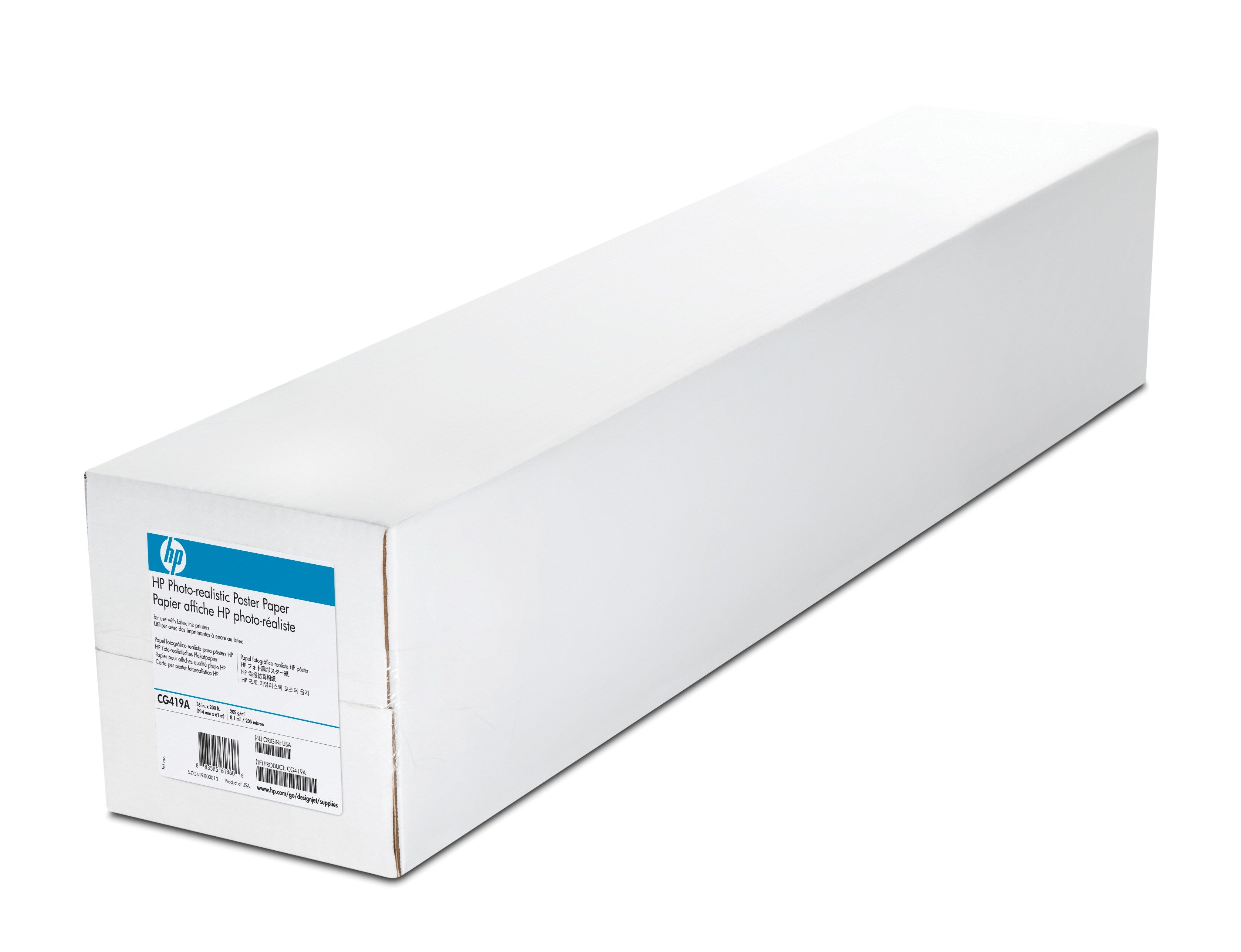 HP Fotopapier seidenmatt – 914 mm × 61 m – 205 g/m² – Kern 3″