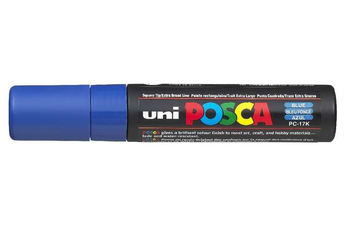 Uni-Ball POSCA PC-17K Kreativ-/Pigmentmarker – Keilspitze 15 mm, blau, deckend, geruchlos – für viele Oberflächen