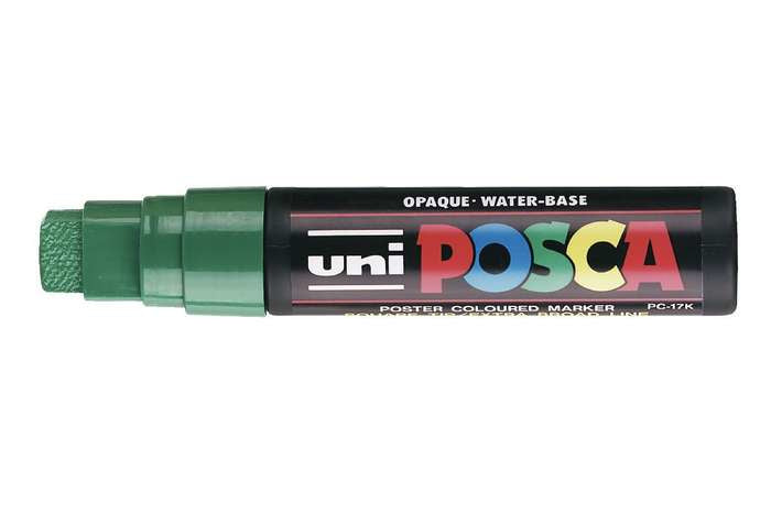 Uni-Ball Non-Permanent-Marker – Keilspitze 15 mm – Grün – feucht abwischbar