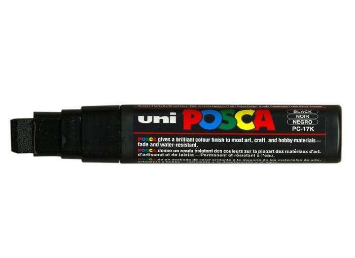 Uni-Ball POSCA PC-17K Paint Marker – Keilspitze, 15 mm, wasserbasiert, schwarz