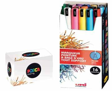 Uni-Ball POSCA PC-1MR Paint Marker – Rundspitze 0,7 mm – Mehrfarbig – 16er-Pack