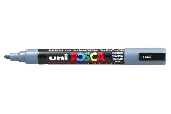 Uni-Ball POSCA PC-5M Acrylmarker – Rundspitze, 1,8 mm, wasserbasiert, Schiefergrau