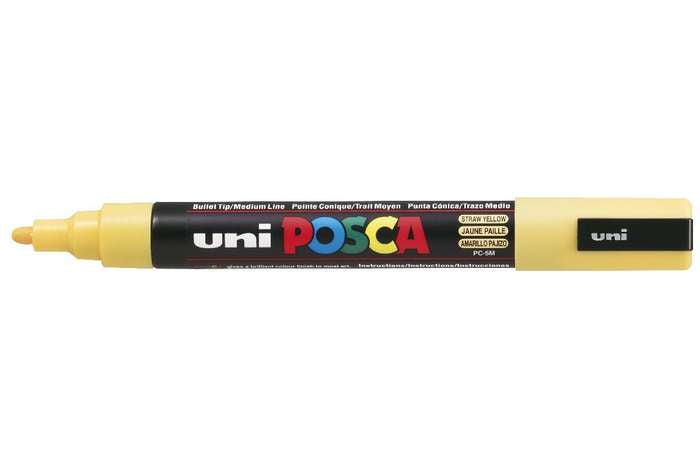 Uni-Ball POSCA PC-5M Paint Marker – Rundspitze, 1,8 mm, wasserbasiert, strohgelb