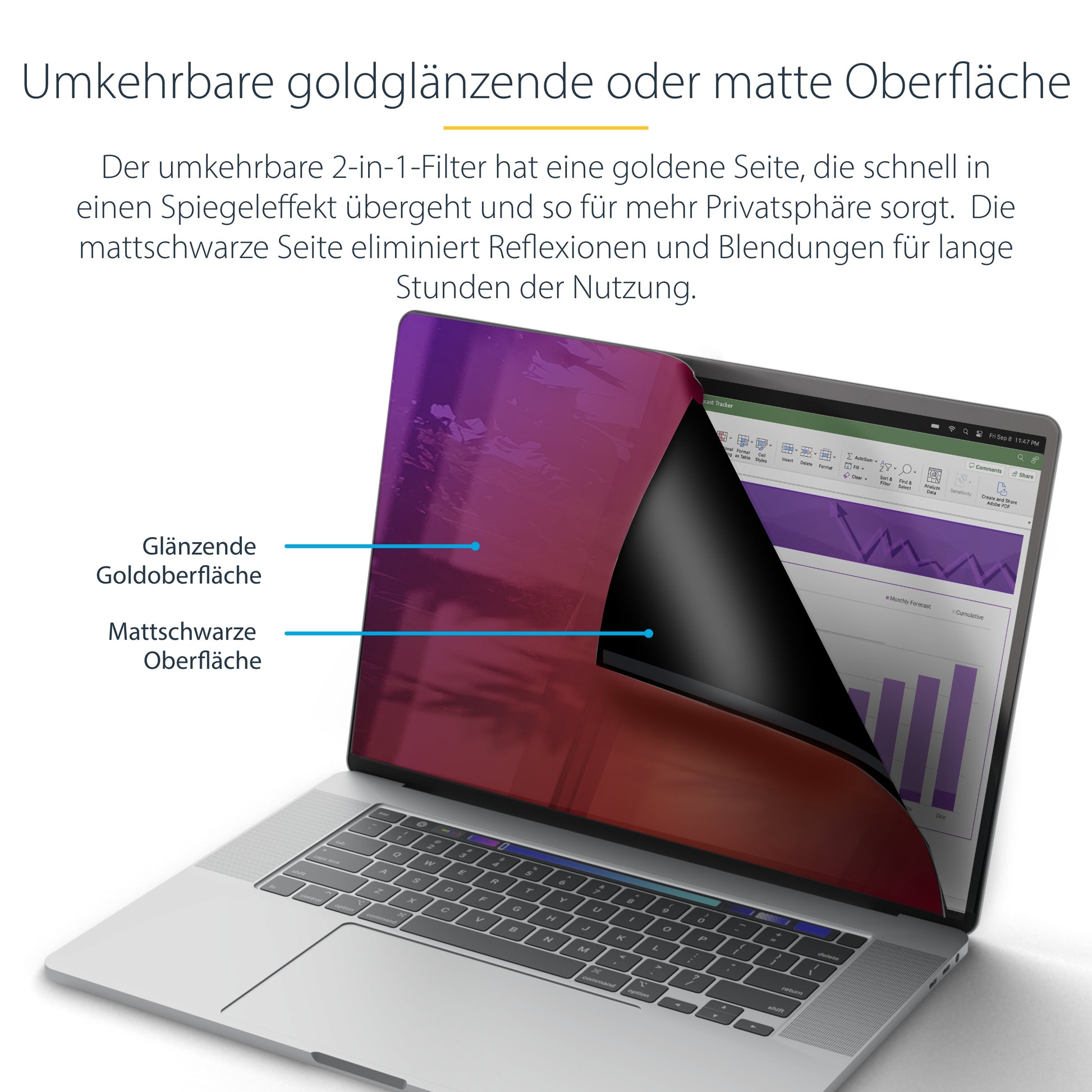 StarTech.com Displayschutz für Apple MacBook 16" – Gold