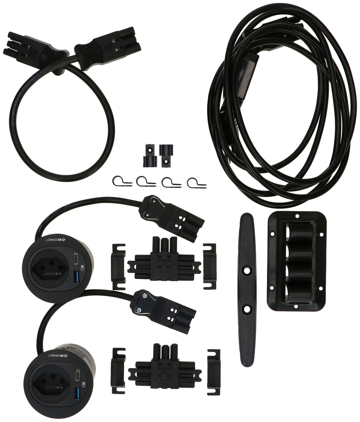 Max hauri connect ATOM Steckdoseneinheit – 2×T13, USB‑A 10 W, USB‑C 7,5 W, Einbau, Schwarz