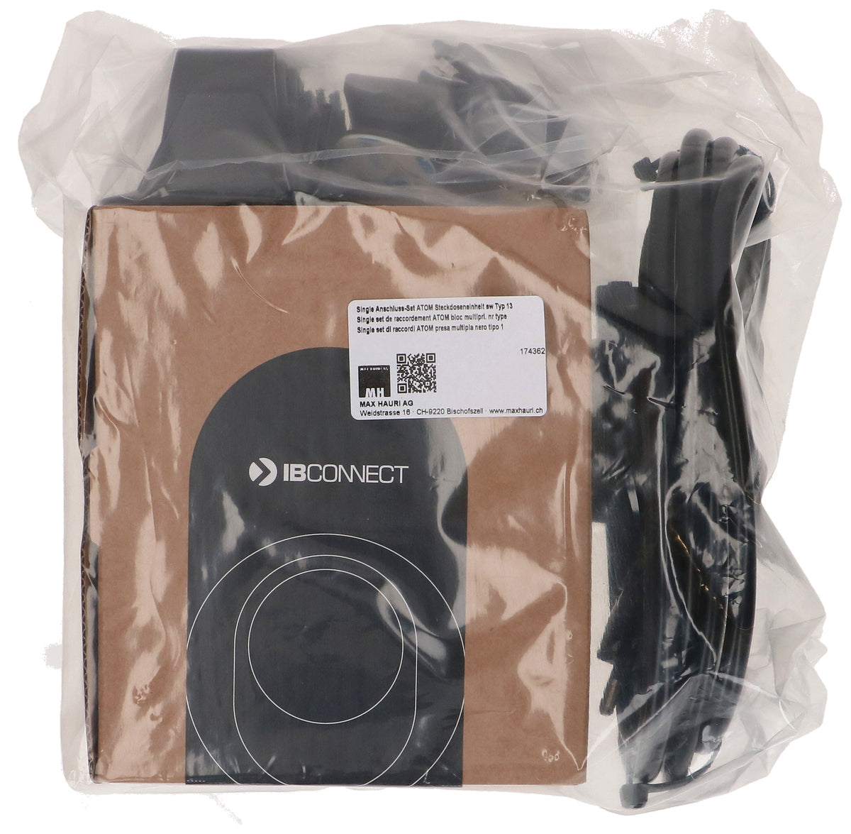 Max Hauri connect ATOM Einbausteckdosenleiste, 1×T13, Einbau Ø 60 mm 10–40 mm – schwarz