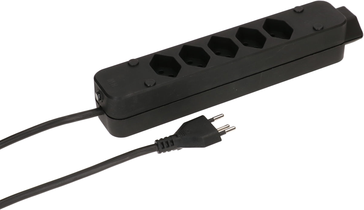 Max hauri connect Swiss Line Steckdosenleiste – 5+1× T13, 3 m, mit Überstromschutz, Magnet, schwarz