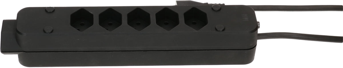 Max hauri connect Swiss Line Steckdosenleiste – 5+1× T13, 3 m, mit Überstromschutz, Magnet, schwarz