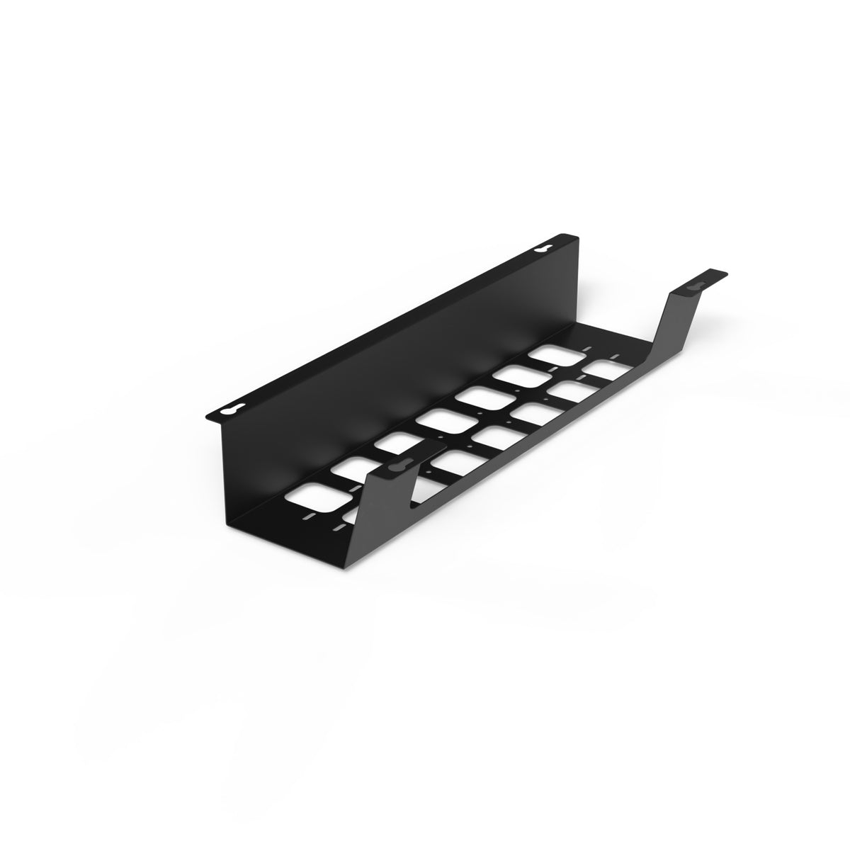 Max hauri connect V 520 Untertisch-Kabelwanne – 520 × 120 × 87 mm – Stahl – Schwarz, Schraubbefestigung