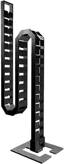 Q-lab qube Kabelschlange – Kunststoff – Schwarz (RAL9005) – Für Tischhöhe bis 1270 mm – Mit Magnetbefestigung