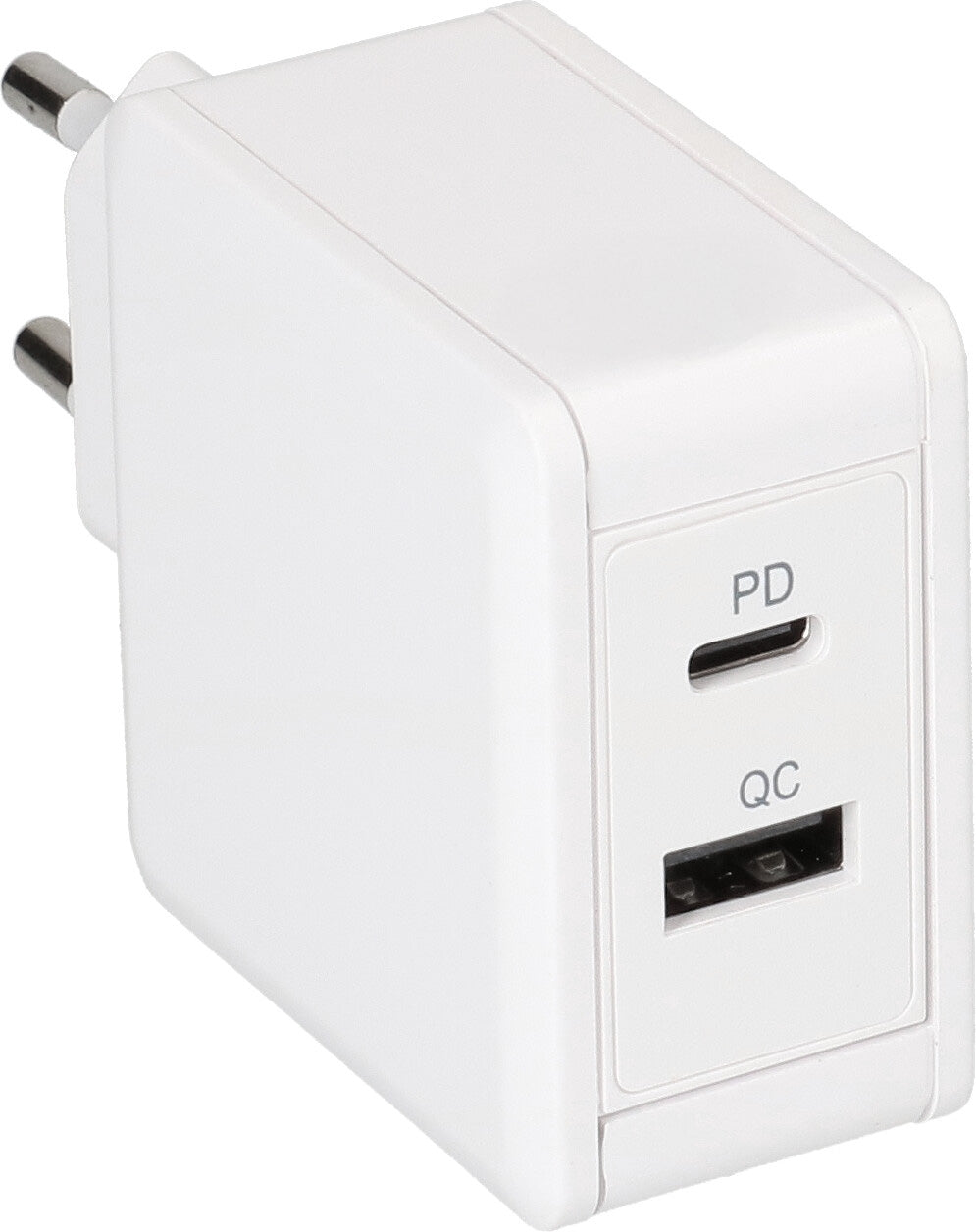 Max Hauri AG USB-Ladegerät 30 W – USB-C×1, USB-A×1 – PD 3.0, QC 4 – EU-Stecker (Typ C) – Weiss