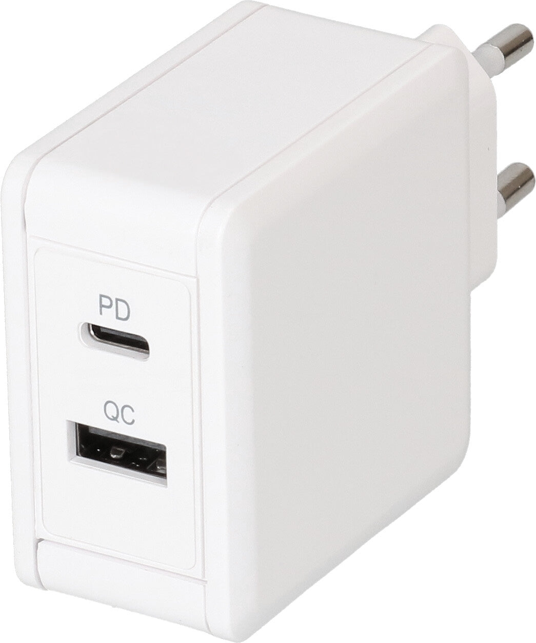 Max Hauri AG USB-Ladegerät 30 W – USB-C×1, USB-A×1 – PD 3.0, QC 4 – EU-Stecker (Typ C) – Weiss