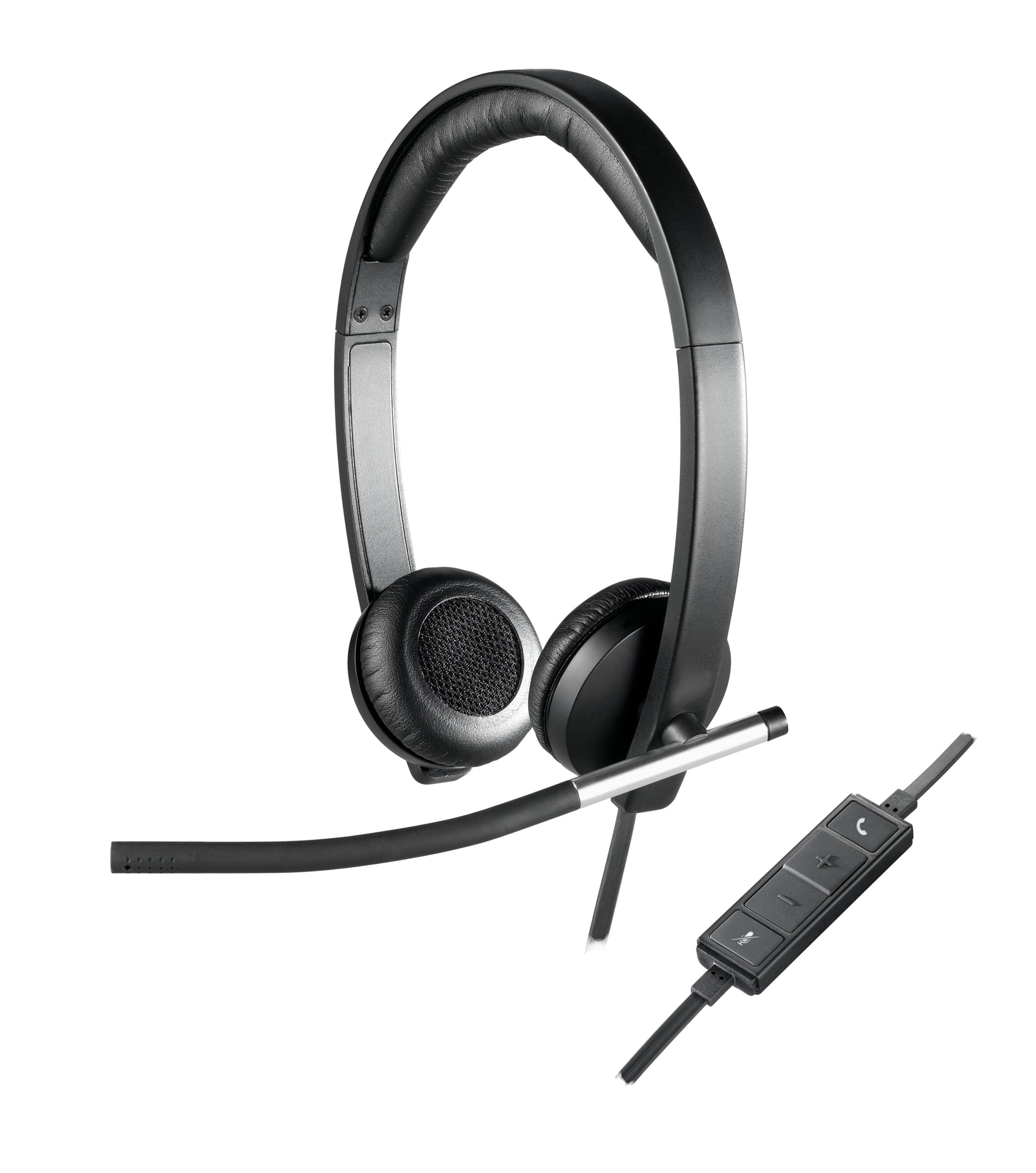 Logitech H650e – Duo Headset – USB‑A, Rauschunterdrückendes Mikrofon, Stummschalter – Schwarz