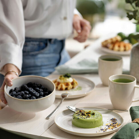 Villeroy & Boch Frühstücksset – Porzellan, weiss, spülmaschinengeeignet, mikrowellengeeignet, 6-teilig